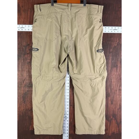 LL Bean Convertible Water Resistant Stretch Outdoor Pants Tan Khaki Mens 42x30 - Picture 9 of 10